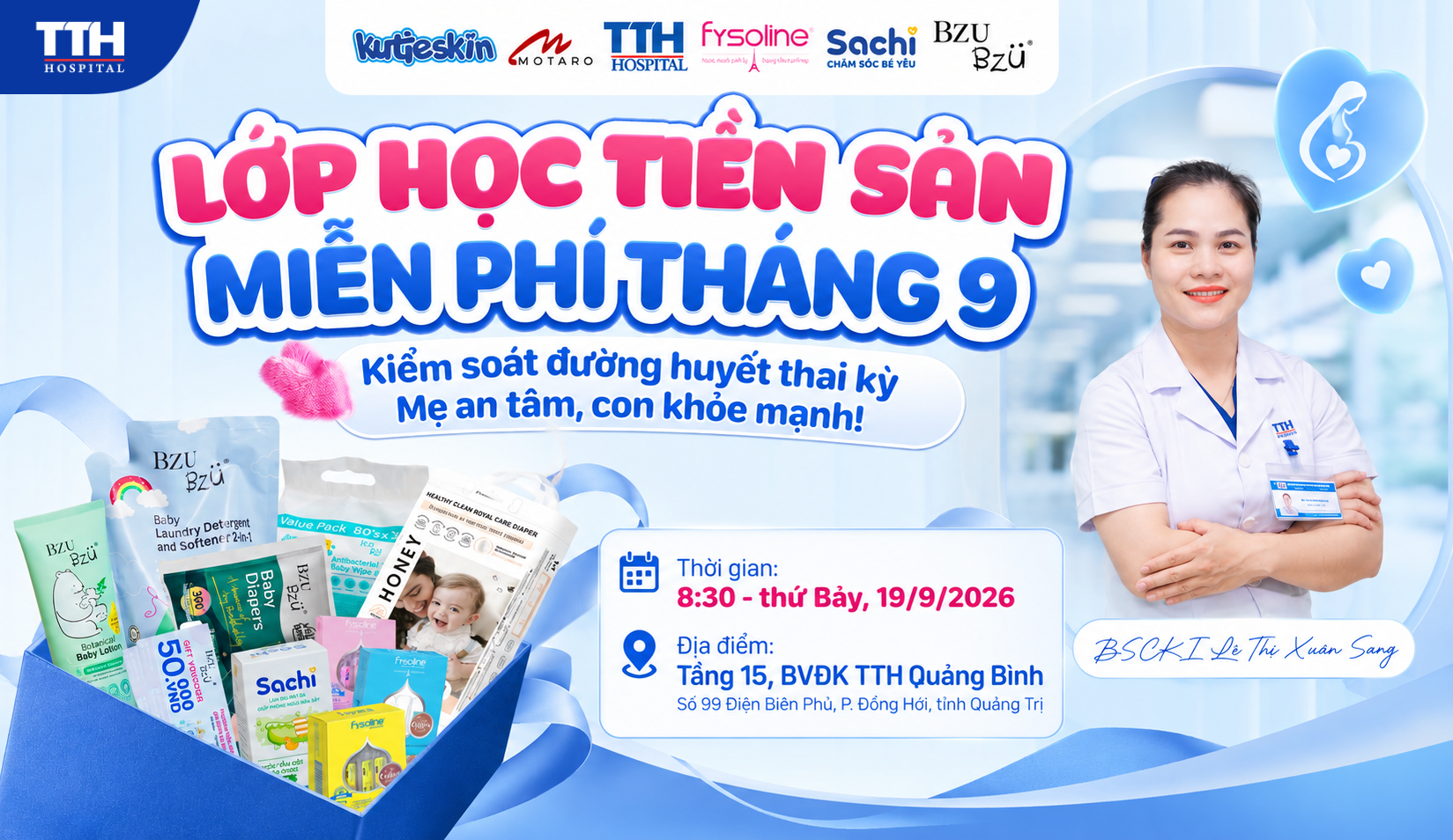 LỚP HỌC TIỀN SẢN MIỄN PHÍ THÁNG 9: KIỂM SOÁT ĐƯỜNG HUYẾT THAI KỲ – MẸ AN TÂM, CON KHỎE MẠNH